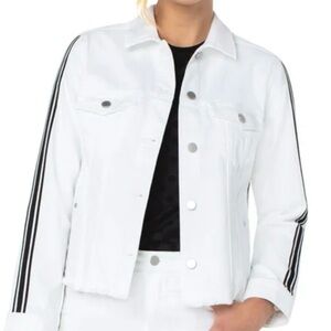 Liverpool Women's “Jackie Jacket” White with Black Stripe , Size XS
